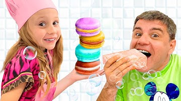 Nastya nấu ăn cho bố. Các hoạt động vui vẻ dành cho gia đình. Truyện mới dành cho trẻ em