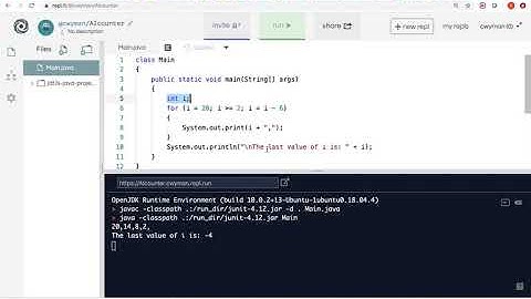for loop control variable values
