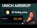 UNICH AIRDROP EARN FREE FD POINTS [500M $UN Rewards | mainnet countdown #passiveincome