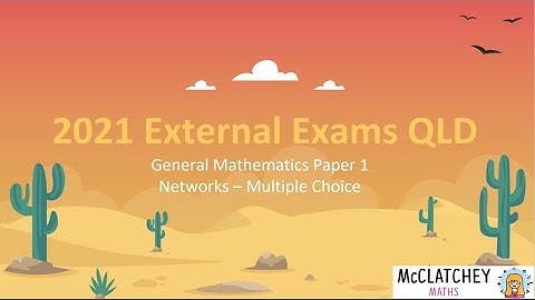 2021 QLD General Maths Short answer questions: Networks