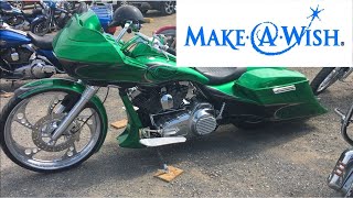 Riding motorcycles  in a poker run for charity!