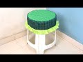 Amazing Stool Cover idea from cloth l DIY Stool Cover l Make Beautiful Cover for Plastic Stool