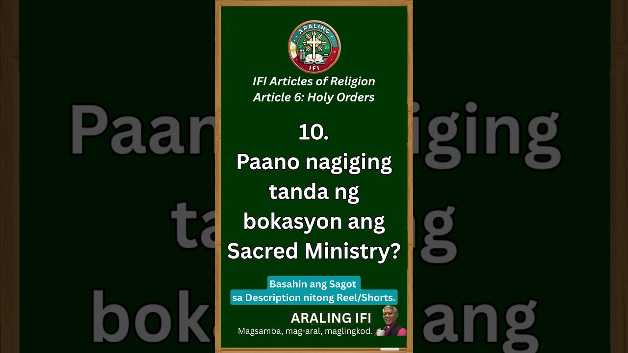 Paano nagiging tanda ng bokasyon ang Sacred Ministry?