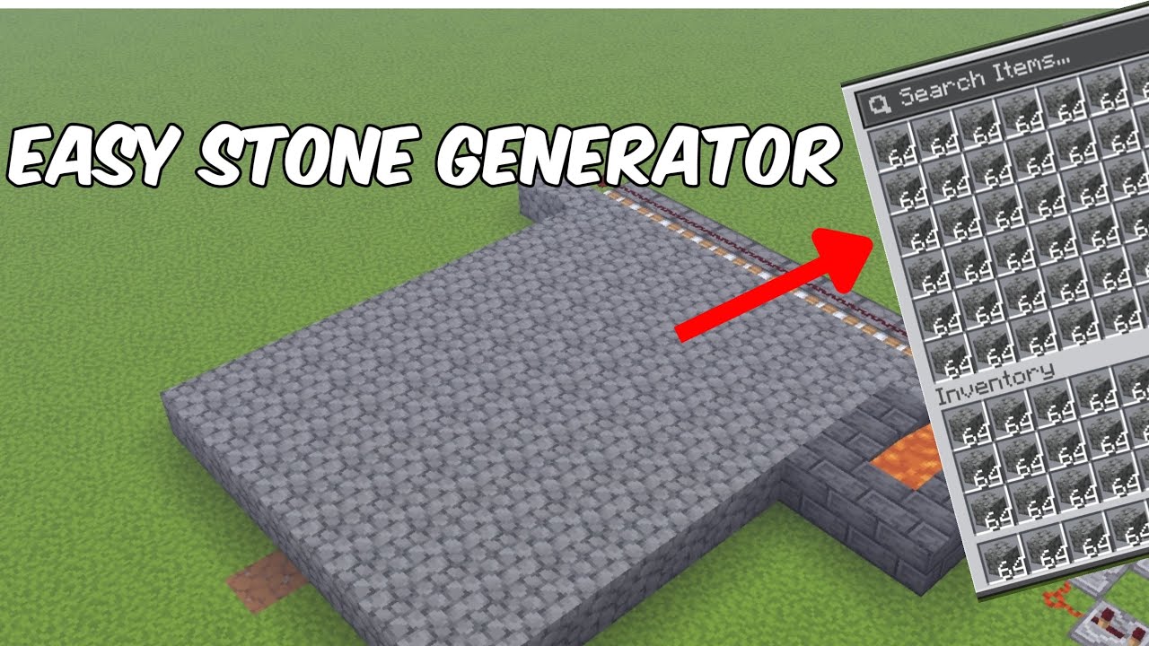 Cara membuat stone generator di Minecraft bedrock - YouTube