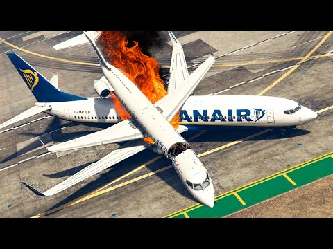 The Worst TRAGIC Collision of TWO Airplanes on the Runway | GTA 5