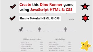 Dino Run Game using JavaScript with Free Source Code