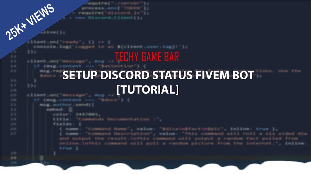 Tutorial Fivem Setup Discord Status Fivem Bot Techy Game Bar Techygamebar Youtube
