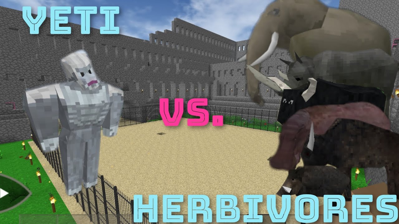 [ARENA] Yeti vs. many Herbivores from KIKS MOD in Survivalcraft 2.