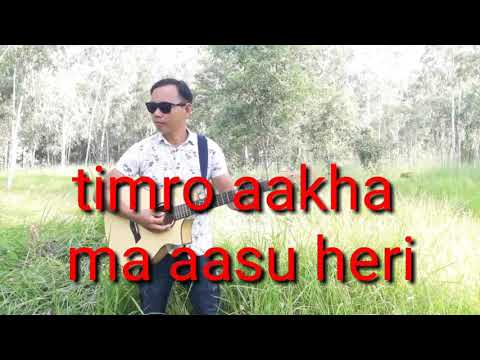 Timro aakha ma aasu heri acoustic cover by partik Thebe