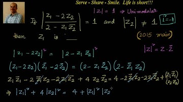 Complex numbers :  IIT 2015 Main -  Z1 is a point on a circle