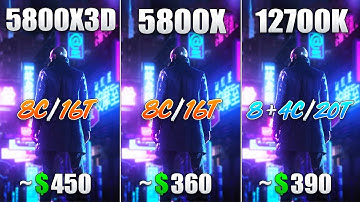 Ryzen 7 5800X3D vs Ryzen 7 5800X vs Core i7 12700K - Test in 8 Games