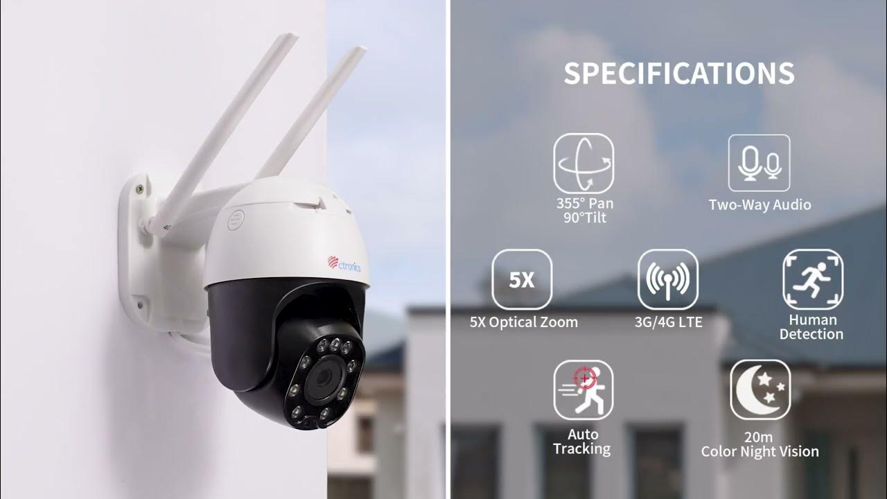 Ctronics 2K 4MP Caméra Surveillance WiFi Extérieure Dôme