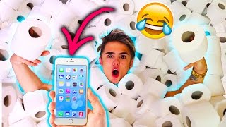 ROOM FILLED WITH 10,000 ROLLS OF TOILET PAPER (PHONE PRANK!)