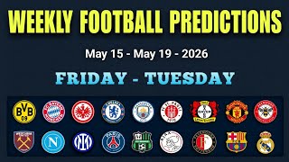 PREDIKSI SEPAK BOLA MINGGUAN | LIGA PREMIER | BUNDESLIGA | FA | LALIGA | LIGUE 1 | SERIE A | Oddent