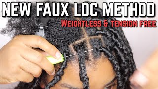 NEW DISTRESSED FAUX LOC METHOD |QUICK NO KNOT FAUX LOCS| NO TENSION |LIGHTWEIGHT |GOLDENCHILDCHI