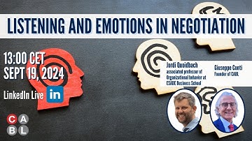 Linkedin live: Listening and Emotion in Negotiation with Jordi Quoidbach