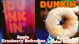 Duncan Donuts - New Apple Cranberry Refresher And Apple Cider Donut Review