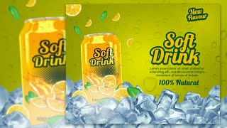 How to Create Soft Drinks Advertising Flyer  Design | Photoshop Tutorials screenshot 5