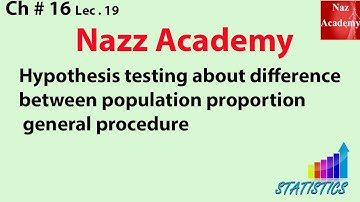Hypothesis testing about difference between population proportion general procedure ch 16 lec 19