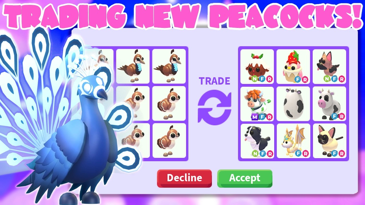 Trading NEW Peacock Pets! Moonbeam Peacock, Peachick & Peahen | Adopt ...