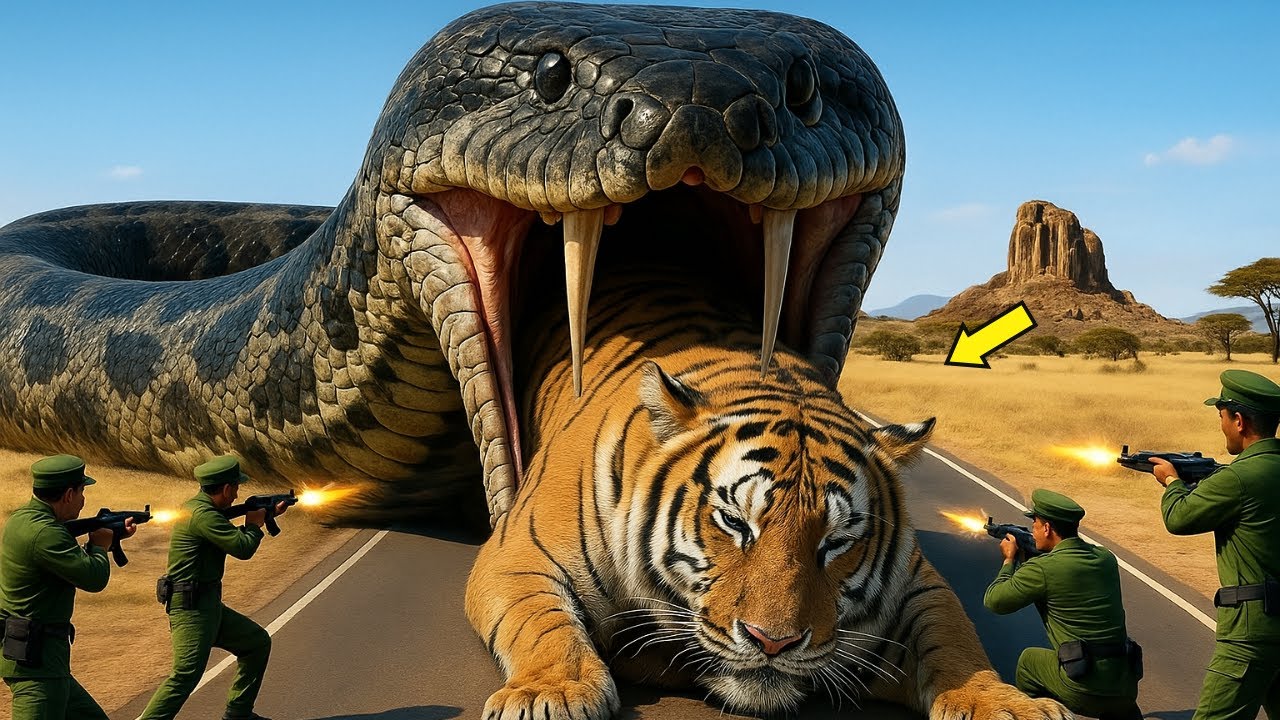 American Heroic Rescue Team Saves Poor Bengal Tiger from Giant Python’s Terrifying Attack