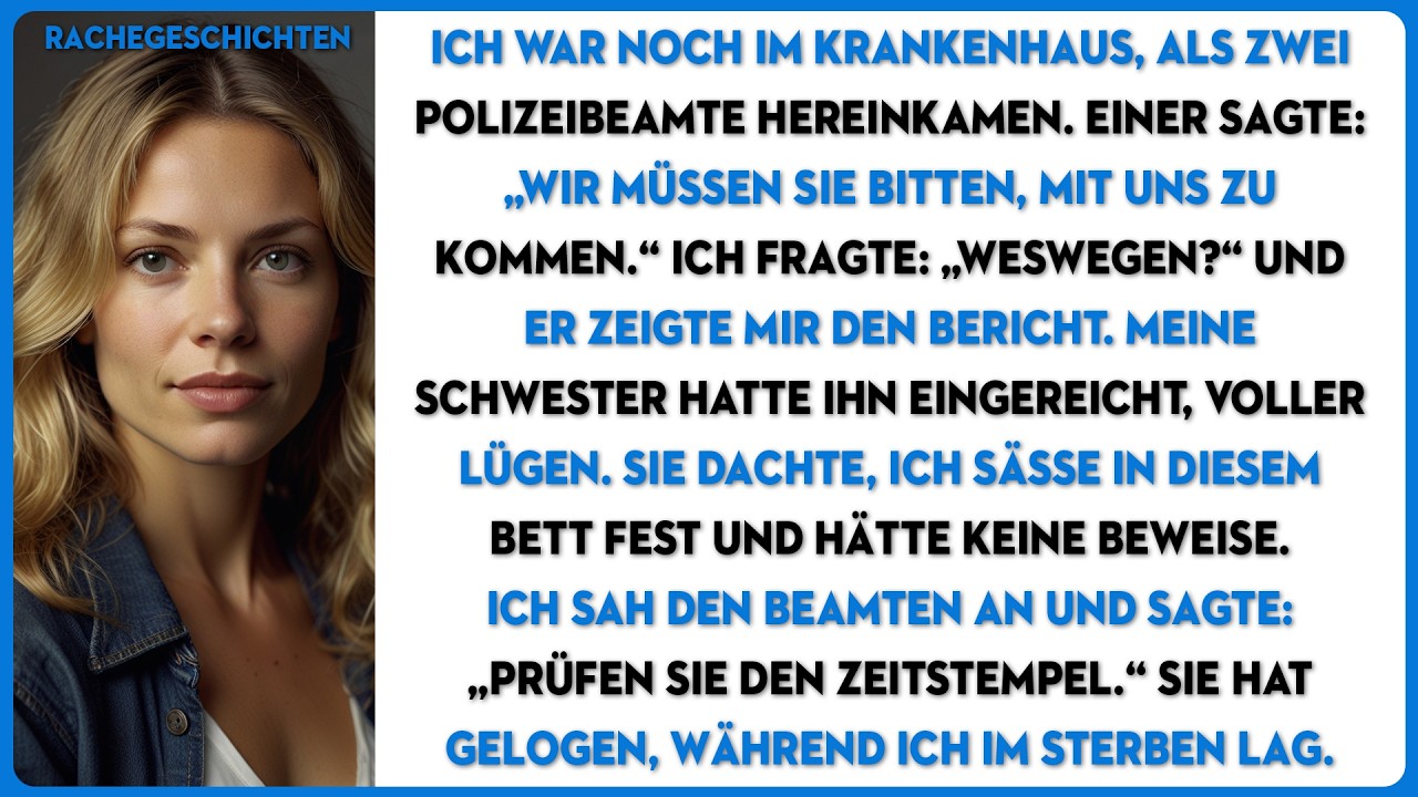 Die Polizei wartete im Krankenhaus auf mich. Meine Schwester hat mich mit Lügen angezeigt...