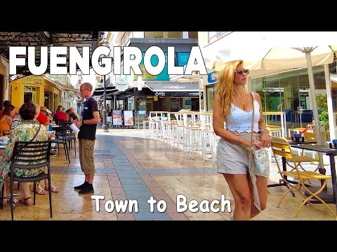 Fuengirola Town to Beach Walking Tour Malaga Spain Costa del Sol August 2023 [4K]