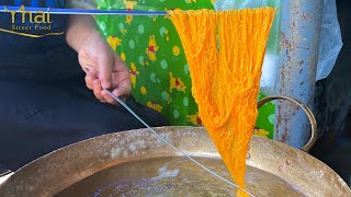 Thai Dessert Koh Kret | Gold Egg Yolk Thread | Thai Street Food