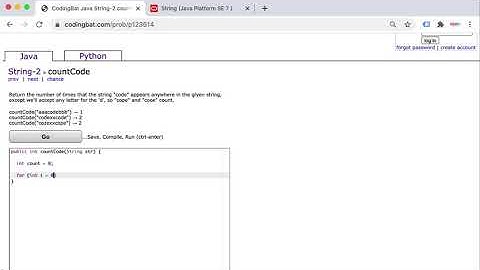 CodingBat countCode Quick & Easy Solution