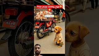 Poor puppy😭😢 saving pigs life #ytshorts #shortsfeed #emotionalstory #cartoon #dog #love