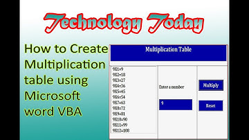 Create  Multiplicaiton table using Microsoft Word vba