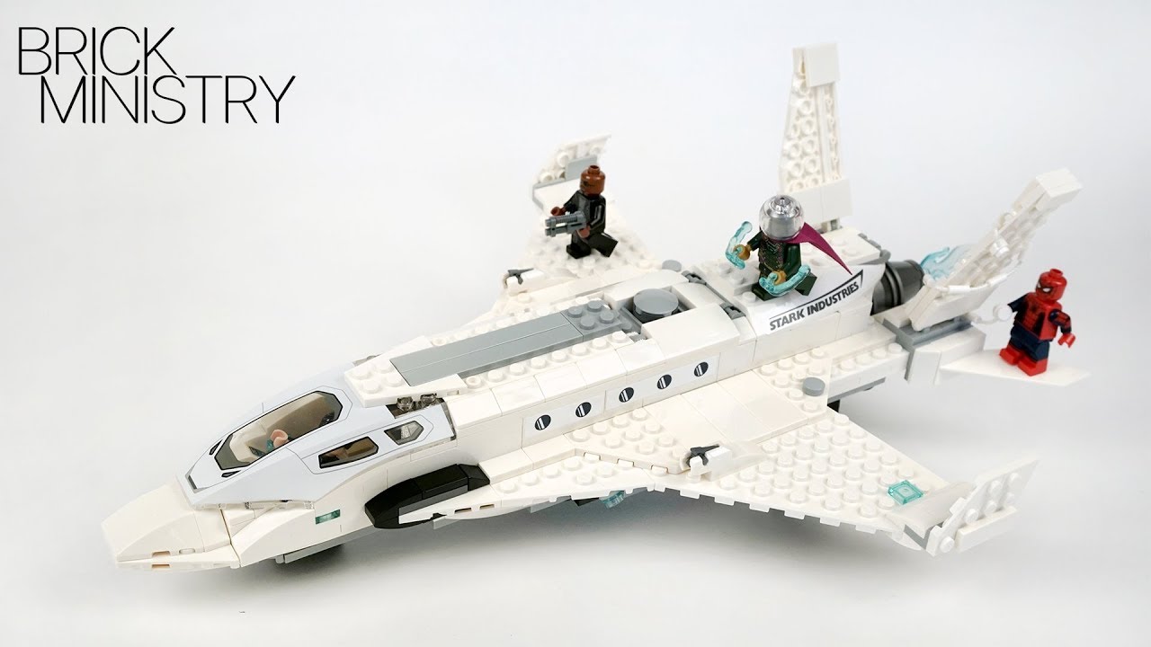 lego stark jet drone attack