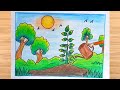 Van Mahotsav Poster Drawing Easy/How to Draw Van Mahotsav/Save Trees Save Earth #trending #viral