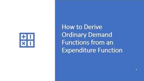 How to Derive Ordinary Demand from Expenditure Function