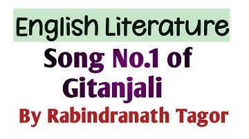 Song no.1 of the Gitanjali