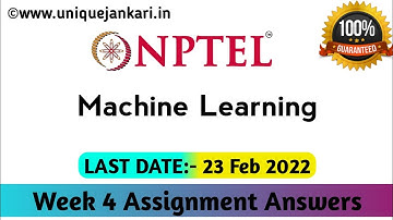 Introduction to Machine Learning NPTEL Assignment 4 Answers 2022 || Unique Jankari
