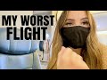 Nightmare Flight. Pregnant Mom Cries in Airplane Bathroom Entire Flight. Screaming Child