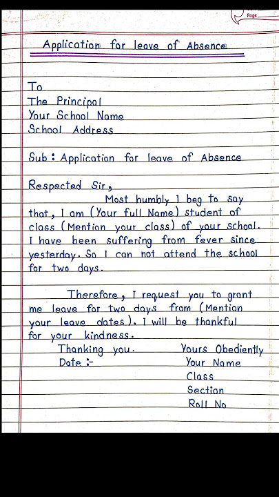 Application for leave of Absence ||