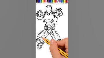 Cách vẽ người Sắt/ người Máy - How to draw IRON MAN/ Drawing ROBOT #shorts #220