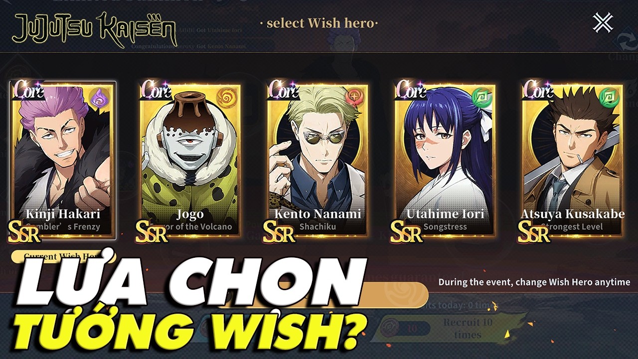 Lựa chọn TƯỚNG WISH nào cho đợt summon 7d đầu game? ║Jujutsu Bound Spirit║DTPuu 390