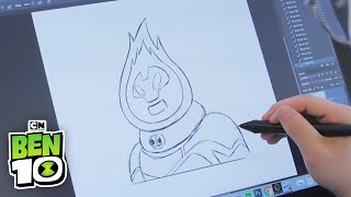 Ben 10 | How to Draw: HEATBLAST | Cartoon Network