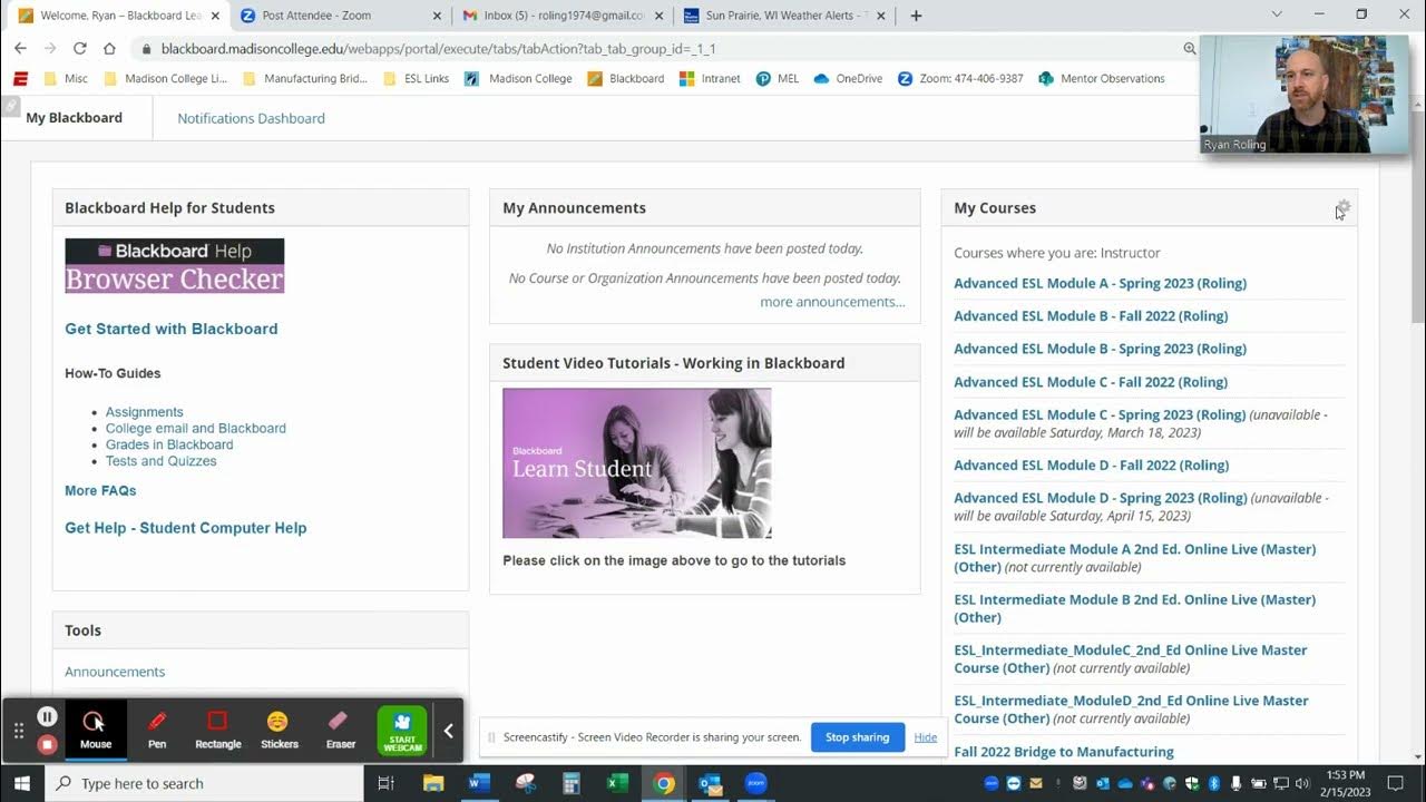 Finding a specific course in blackboard list of courses youtube