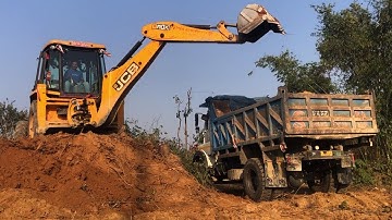JCB Backhoe 3DX Vs Tripper Dump / Loading Mud @r2autos2040