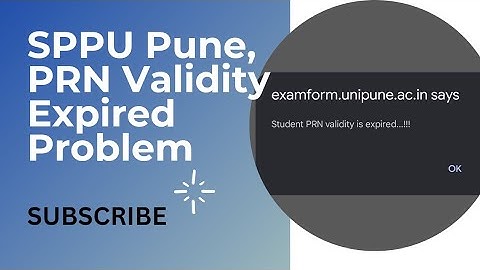SPPU PRN Validity 2025 Expired Problem | Backlog Exam Form Issue | PRN Expired Solution?