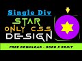Single Div Star ⭐ CSS Art || CSS design || GORD X ROHIT
