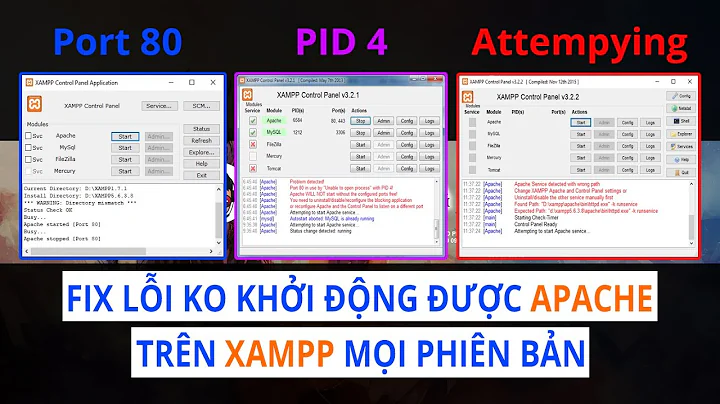 Fix Lỗi Không Khởi Động Được Apache Trên Xampp Mọi Phiên Bản