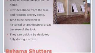 Hurricane Shutters - Bahama Shutters http://www.stormprotectors.com/hurricane-shutters/ Free Video Series - For an in-depth look at the 10 most asked asked questions