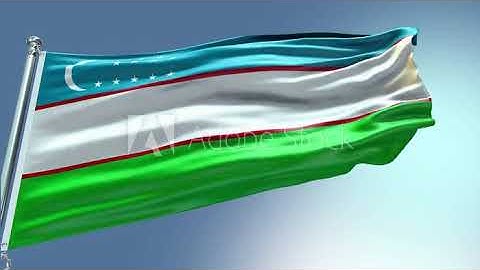 4k render Uzbekistan Flag video waving in wind Uzbekistan Flag Wave Loop
