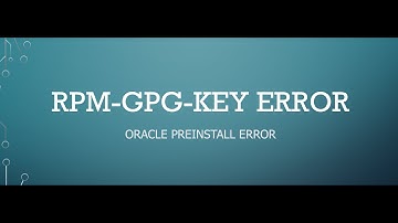 RPM GPG KEY Error