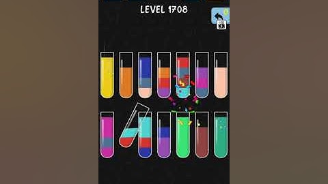 solve and solution water color sort game level 1708